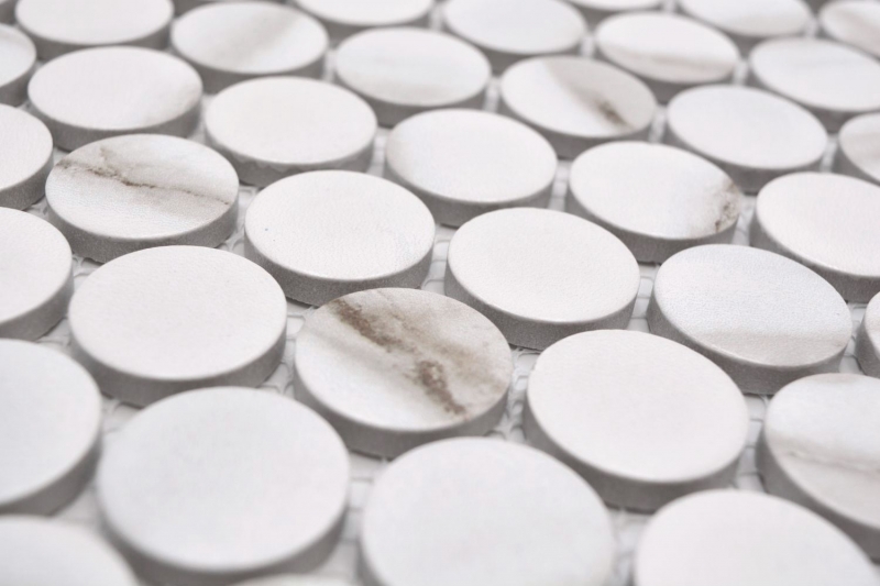 Mosaïque céramique blanche mate aspect pierre Carreau de cuisine Miroir de salle de bain Paroi de douche MOS10-1112GR_f