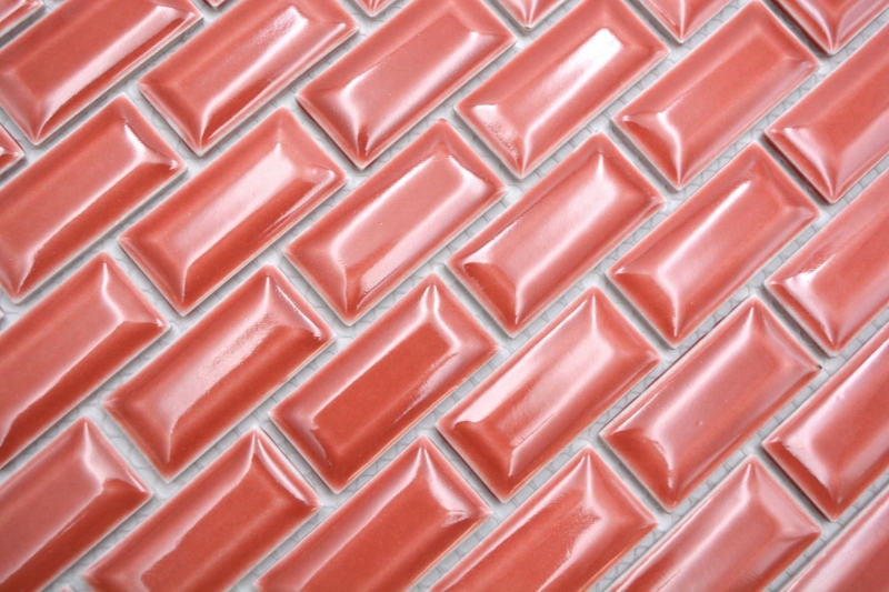 Mosaïque céramique rouge brillant aspect métro Carreau de mosaïque mur de cuisine miroir salle de bain mur de douche MOS26-0912