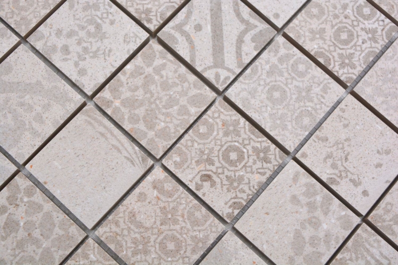 Mosaïque céramique beige mat aspect rétro Carreau de cuisine Miroir de salle de bain Paroi de douche MOS14-B1_f