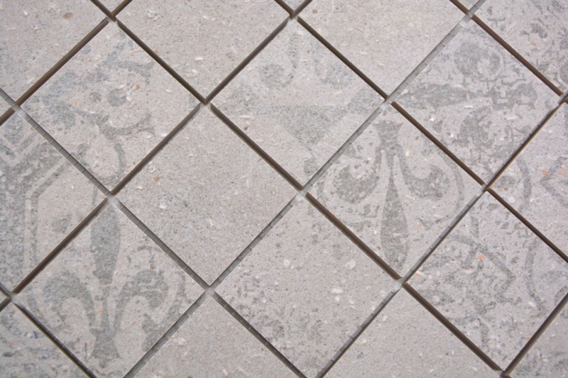 Mosaïque céramique grise mate aspect rétro Carreau de cuisine Miroir de salle de bain Paroi de douche MOS14-G3_f