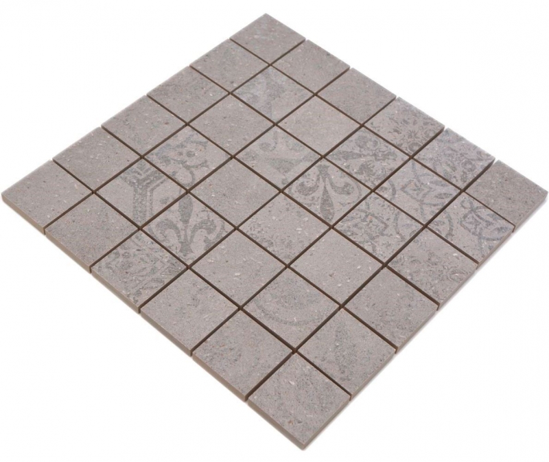 Mosaïque céramique grise mate aspect rétro Carreau de cuisine Miroir de salle de bain Paroi de douche MOS14-G3_f
