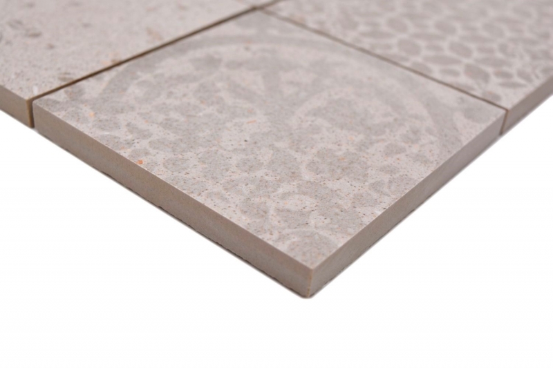 Mosaïque céramique beige mat aspect rétro Carreau de cuisine Miroir de salle de bain Paroi de douche MOS23-B5_f