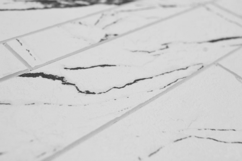 Mosaïque Carreaux autocollants blanc mat aspect pierre Carreaux mosaïque mur cuisine carrelage salle de bain MOS200-SP02_f