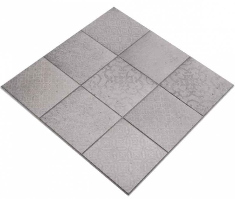 Mosaïque Carreaux autocollants gris mat aspect shabby chic Carreaux mosaïque mur cuisine carrelage salle de bain MOS200-SCELLO_f