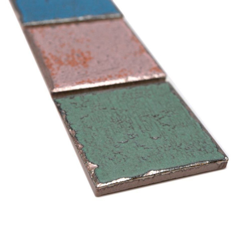 Bordure Borde Mosaïque multicolore mat aspect rétro Carreau de cuisine Miroir de salle de bain Mur de douche MOS24BOR-1234_f