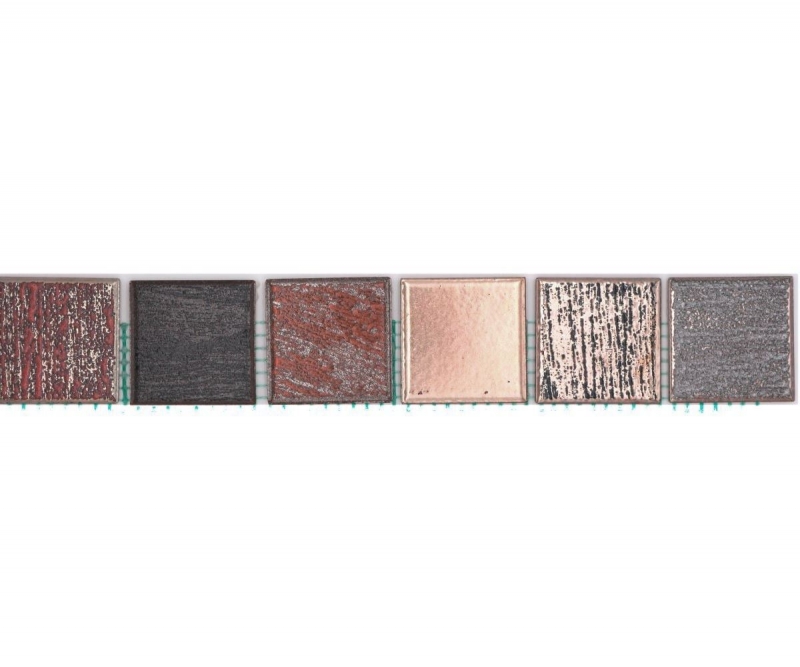 Bordure Borde Mosaïque multicolore mat aspect rétro Carreau de cuisine Miroir de salle de bain Mur de douche MOS24BOR-1235_f