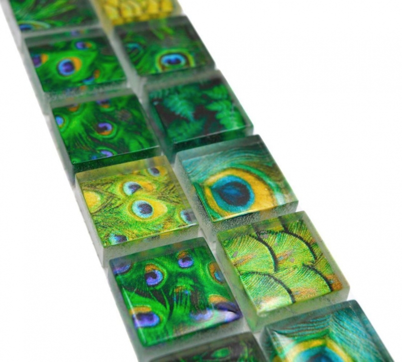 Bordure Borde Mosaïque vert brillant aspect vie sauvage carreau de mosaïque mur cuisine carrelage salle de bain mur douche MOS68BOR-WL84_f