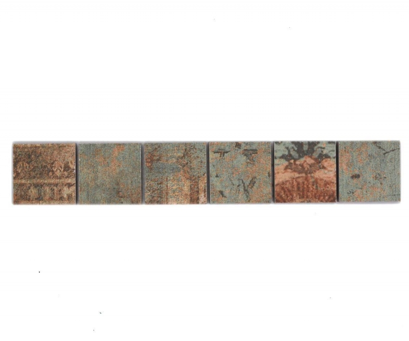 Bordure Borde Mosaïque mix beige/brun/vert mat aspect moquette carreau de mosaïque mur cuisine carrelage salle de bain mur douche MOS14BOR-47CB_f