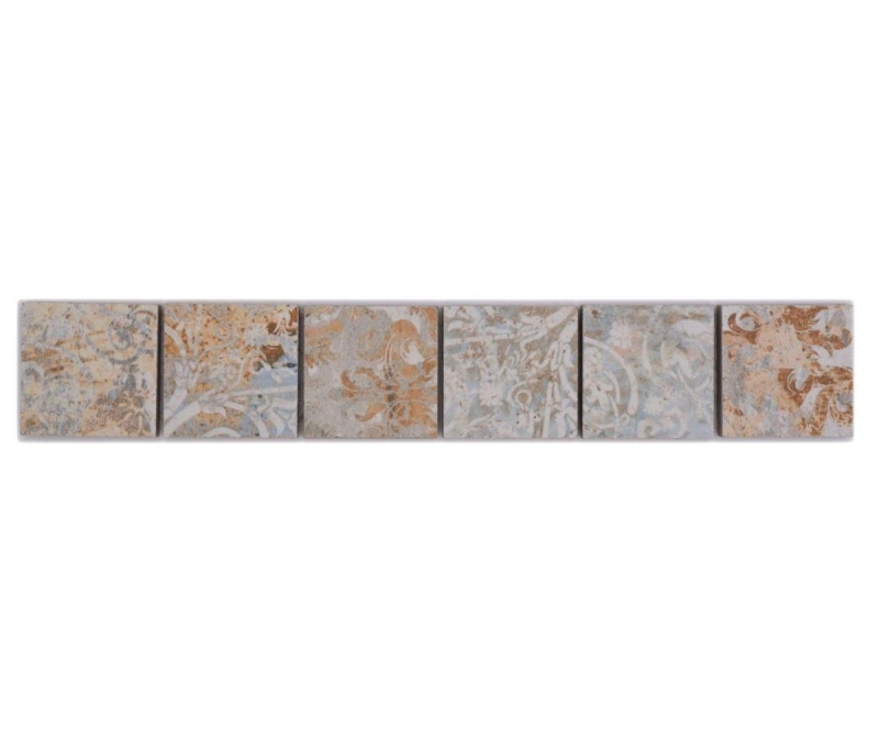 Bordure Borde Mosaïque mix léger multicolore mat aspect moquette carreau de mosaïque mur cuisine carrelage salle de bain mur douche MOS14BOR-47CS_f