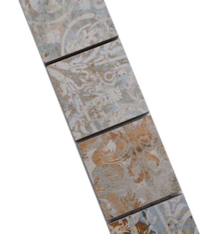 Bordure Borde Mosaïque mix léger multicolore mat aspect moquette carreau de mosaïque mur cuisine carrelage salle de bain mur douche MOS14BOR-47CS_f