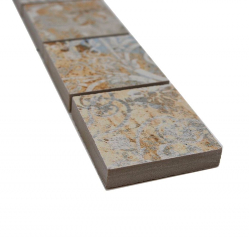 Bordure Borde Mosaïque mix léger multicolore mat aspect moquette carreau de mosaïque mur cuisine carrelage salle de bain mur douche MOS14BOR-47CS_f