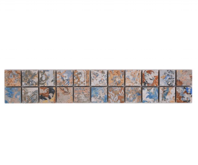 Bordure Borde Mosaïque mix fort multicolore mat aspect moquette carreau de mosaïque mur cuisine carrelage salle de bain mur douche MOS18BOR-25CV_f