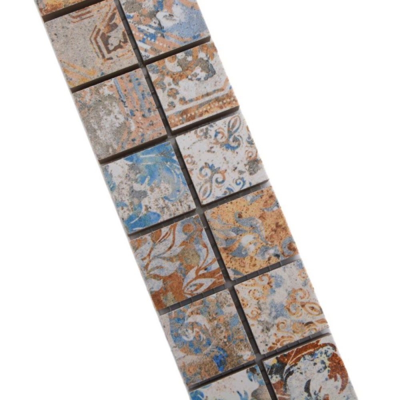 Bordure Borde Mosaïque mix fort multicolore mat aspect moquette carreau de mosaïque mur cuisine carrelage salle de bain mur douche MOS18BOR-25CV_f