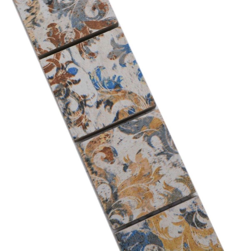 Bordure Borde Mosaïque mix fort multicolore mat aspect moquette carreau de mosaïque mur cuisine carrelage salle de bain mur douche MOS14BOR-47CV_f