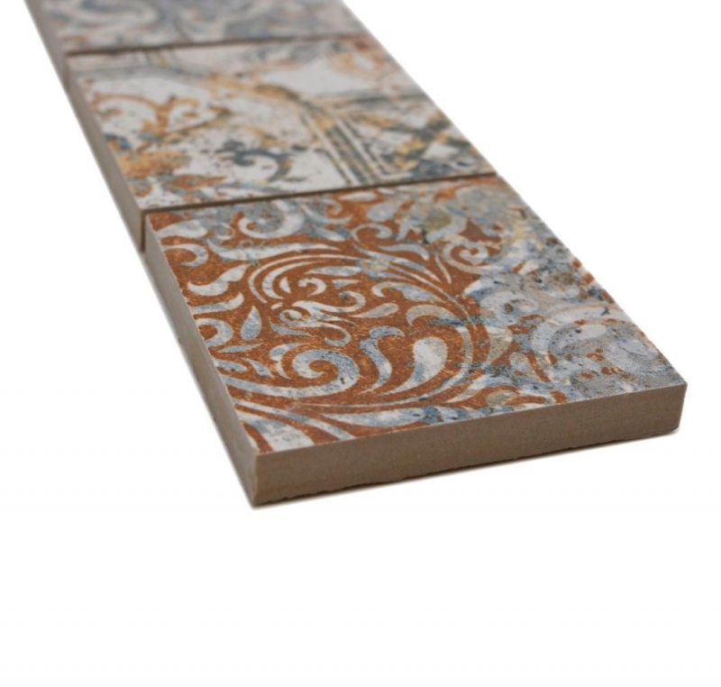 Bordure Borde Mosaïque mix fort multicolore mat aspect moquette carreau de mosaïque mur cuisine carrelage salle de bain mur douche MOS16BOR-71CV_f