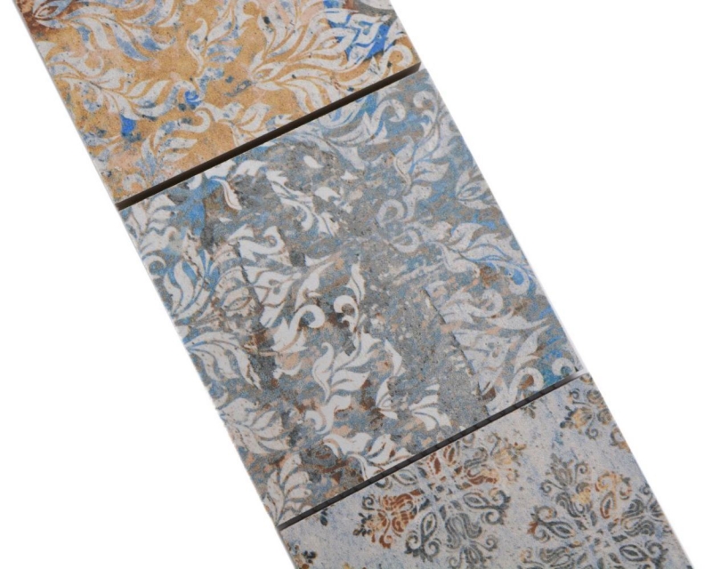 Bordure Borde Mosaïque mix fort multicolore mat aspect moquette carreau de mosaïque mur cuisine carrelage salle de bain mur douche MOS23BOR-95CV_f