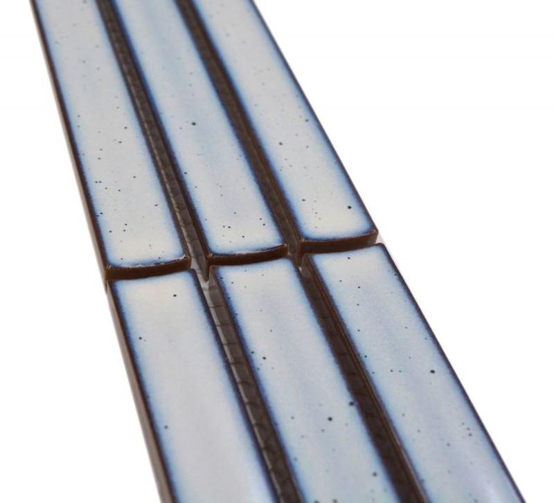 Bordure Borde Mosaïque blanc brillant aspect baguettes Carreau de cuisine Miroir de salle de bain Paroi de douche MOS24BOR-CS66_f