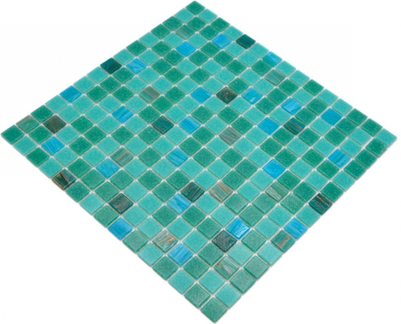 Mosaïque de verre Carreau de mosaïque mix turquoise vert cuivre brillant aspect piscine Carreau de mosaïque mur cuisine carrelage salle de bain mur douche MOS200-SMT_f