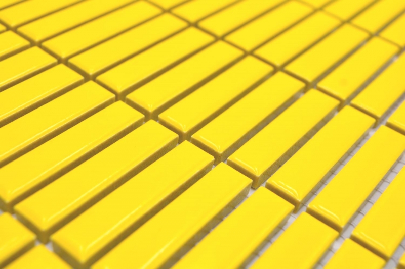 Motif à main Mosaïque Céramique Baguettes Rétro Vintage Années 50 Années 60 Lanières jaunes brillantes MOS24-BM6_m