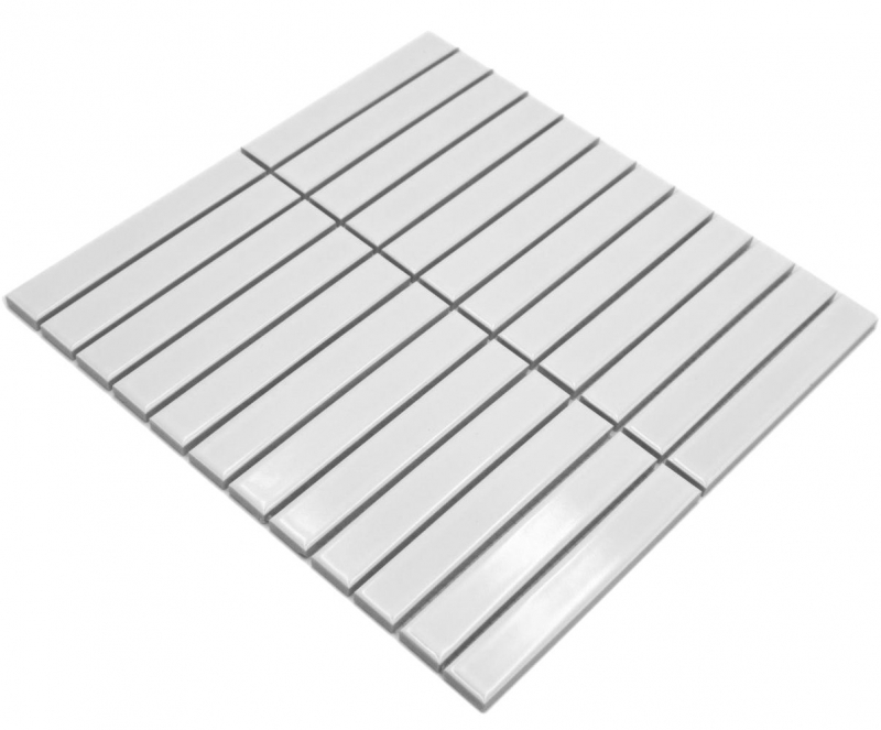 Motif main Mosaïque céramique bâtonnets Modern Art blanc brillant MOS24-S10_m