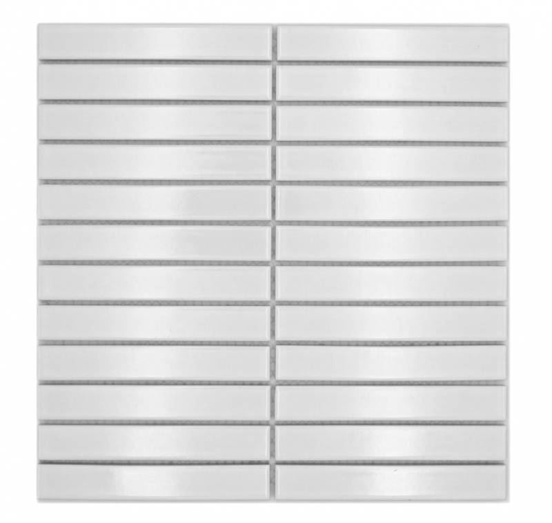 Motif main Mosaïque céramique bâtonnets Modern Art blanc brillant MOS24-S10_m