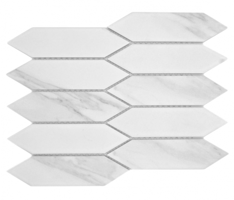 Échantillon manuel de mosaïque céramique Hexagone hexagonal Cararra blanc gris mat MOS13-L1102_m