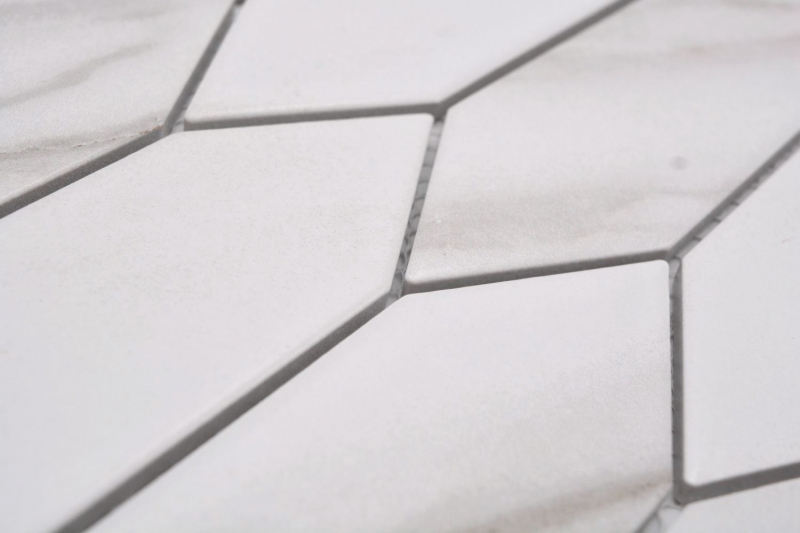 Échantillon manuel de mosaïque céramique Hexagone hexagonal Calacatta blanc gris brun mat MOS13-L1112_m