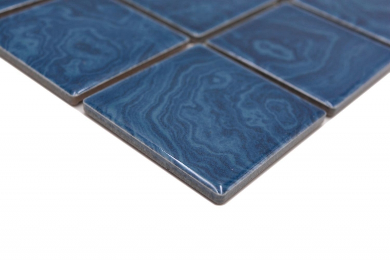 Échantillon manuel de carreaux de mosaïque céramique bleu glacé strié MOS14-0404_m