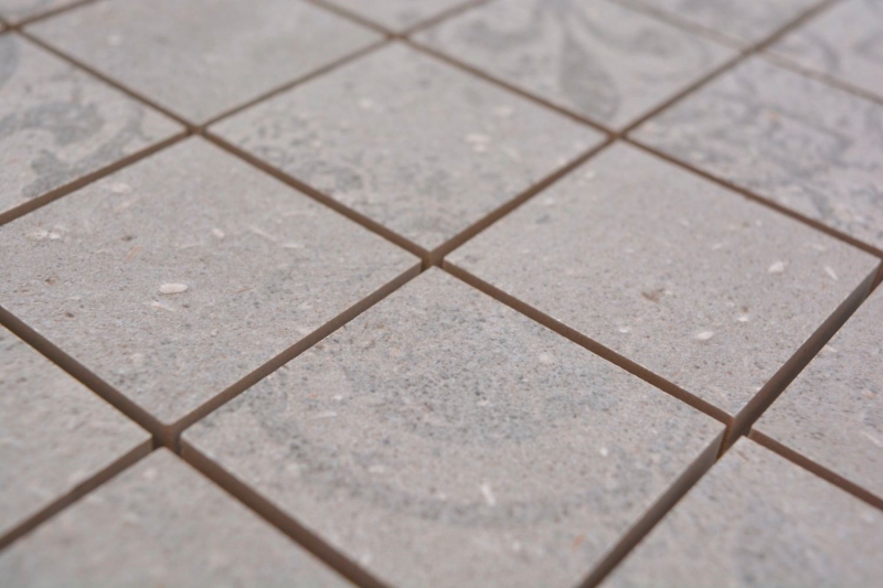 Échantillon manuel Céramique Carreau de mosaïque Grès cérame gris clair anthracite à motifs MOS14-G3_m