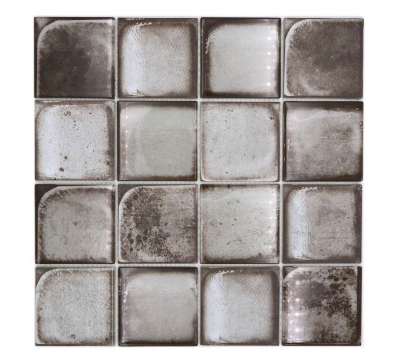 Motif à main Mosaïque de verre Carreau de mosaïque Retro Vinatage Ciment Style gris urbain MOS88-S04_m