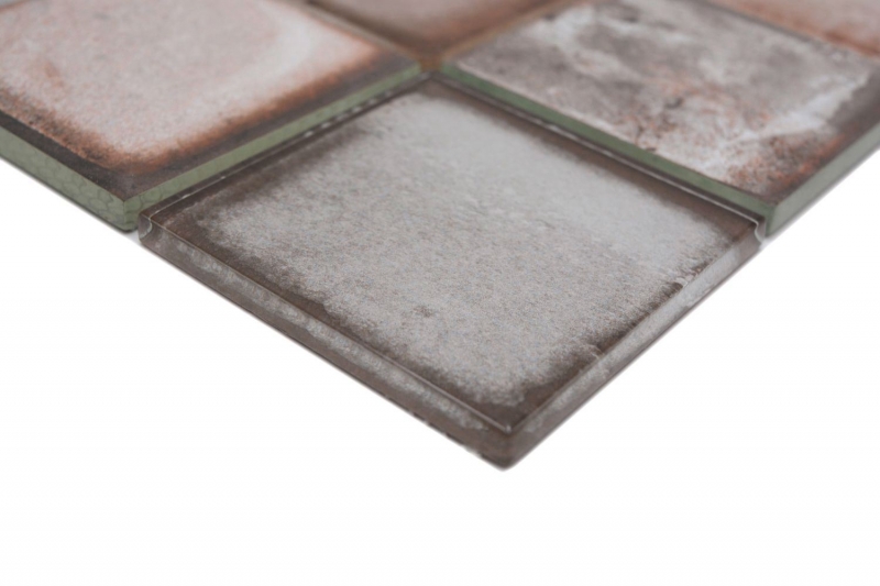 Motif à main Mosaïque de verre Carreau de mosaïque Retro Vinatage Ciment Style Pastel Gris Beige MOS88-S08_m