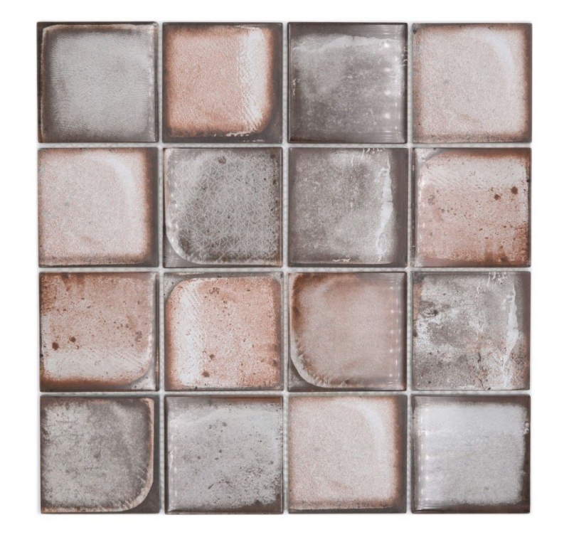 Motif à main Mosaïque de verre Carreau de mosaïque Retro Vinatage Ciment Style Pastel Gris Beige MOS88-S08_m