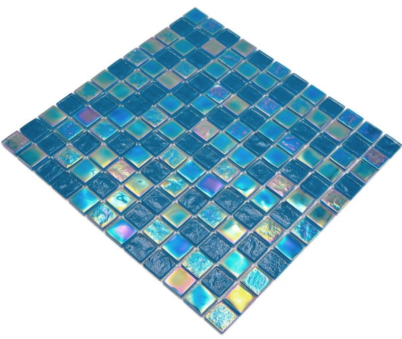 Échantillon manuel de mosaïque de verre carreau de mosaïque small flip flop irisé noir multicolore MOS65-S63_m