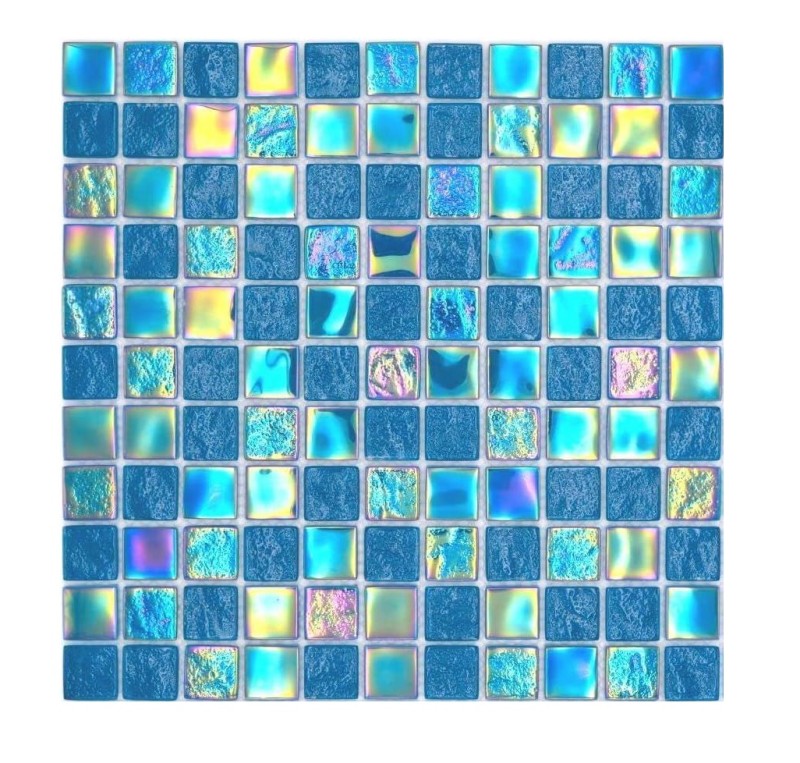 Échantillon manuel de mosaïque de verre carreau de mosaïque small flip flop irisé noir multicolore MOS65-S63_m