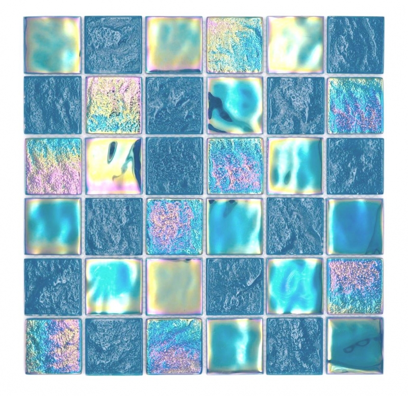 Échantillon manuel mosaïque de verre carreau de mosaïque medio flip flop irisé noir saphir multicolore MOS66-S63-48_m