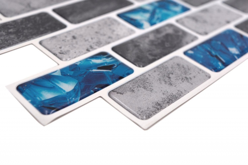 Échantillon manuel Film mosaïque autocollant vinyle rectangle composite gris bleu changeant MOS200-MS8_m