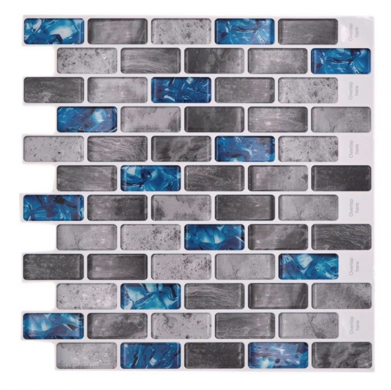 Échantillon manuel Film mosaïque autocollant vinyle rectangle composite gris bleu changeant MOS200-MS8_m