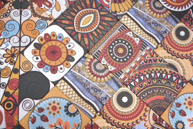 Motif à main Tapis de mosaïque autocollant Métal Rétro Mandala Tapis de motif Afrikaans Ornament MOS200-U01_m