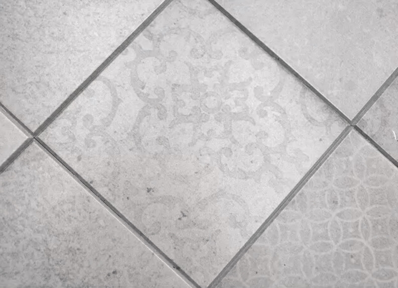 Motif manuel Tapis de mosaïque autocollant Vinyle Shabby Chic gris Ornament MOS200-SCELLO_m