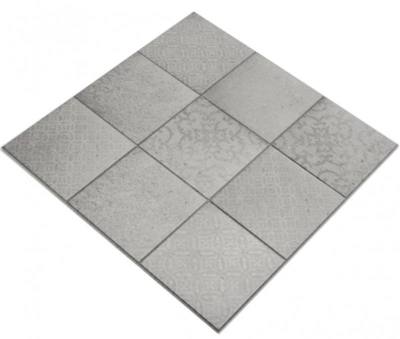 Motif manuel Tapis de mosaïque autocollant Vinyle Shabby Chic gris Ornament MOS200-SCELLO_m