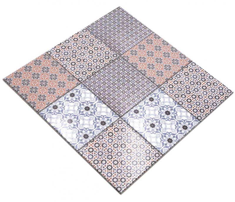 Motif à main Tapis de mosaïque autocollant vinyle rétro style maison de campagne MOS200-S1404_m