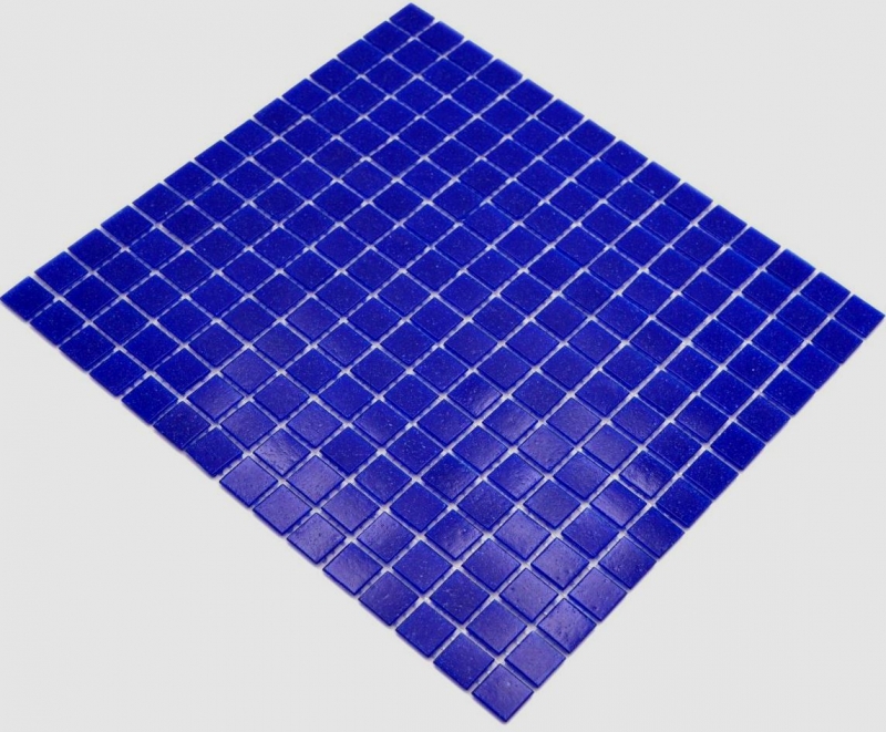 Échantillon manuel Mosaïque de verre Mosaïque de piscine Bleu outremer Bleu foncé Spots MOS200-A20_m