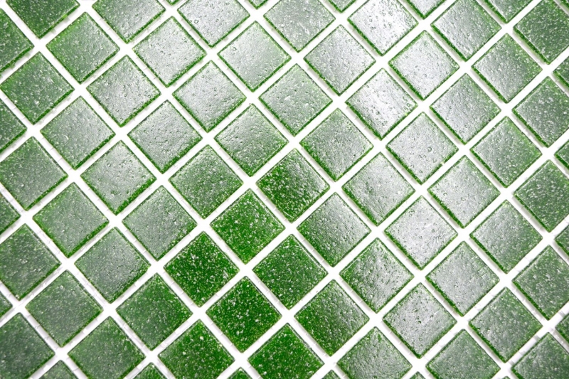 Échantillon manuel Mosaïque de verre Mosaïque de piscine Vert foncé Vert bouteille Spots MOS200-A26_m