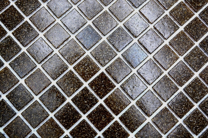 Échantillon manuel de mosaïque de verre Carreau de mosaïque brun foncé Spots MOS200-A36_m