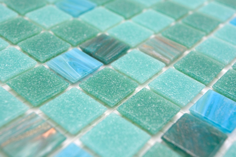 Motif à main Mosaïque de verre Mosaïque de piscine Mosaïque de natation Turquoise Vert Mix Cuivre changeant MOS200-SMT_m