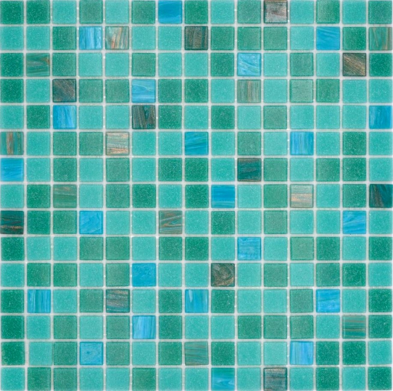 Motif à main Mosaïque de verre Mosaïque de piscine Mosaïque de natation Turquoise Vert Mix Cuivre changeant MOS200-SMT_m