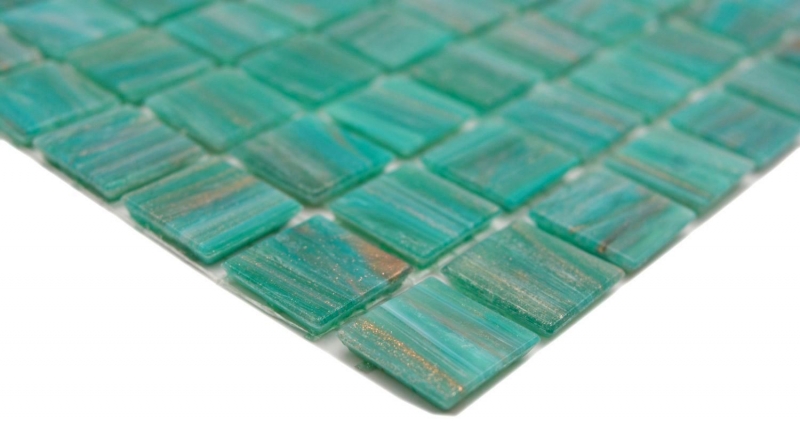 Motif main Mosaïque de verre Vert Turquoise Cuivre changeant MOS230-G65_m