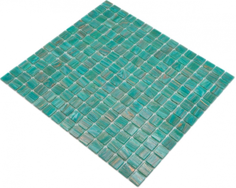 Motif main Mosaïque de verre Vert Turquoise Cuivre changeant MOS230-G65_m