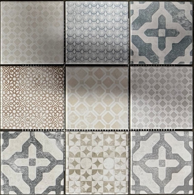 Mosaïque céramique Jasba multicolore mat rétro mur cuisine carrelage salle de bain mur douche / 10 tapis mosaïque