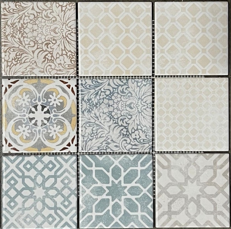 Mosaïque céramique Jasba multicolore mat rétro mur cuisine carrelage salle de bain mur douche / 10 tapis mosaïque